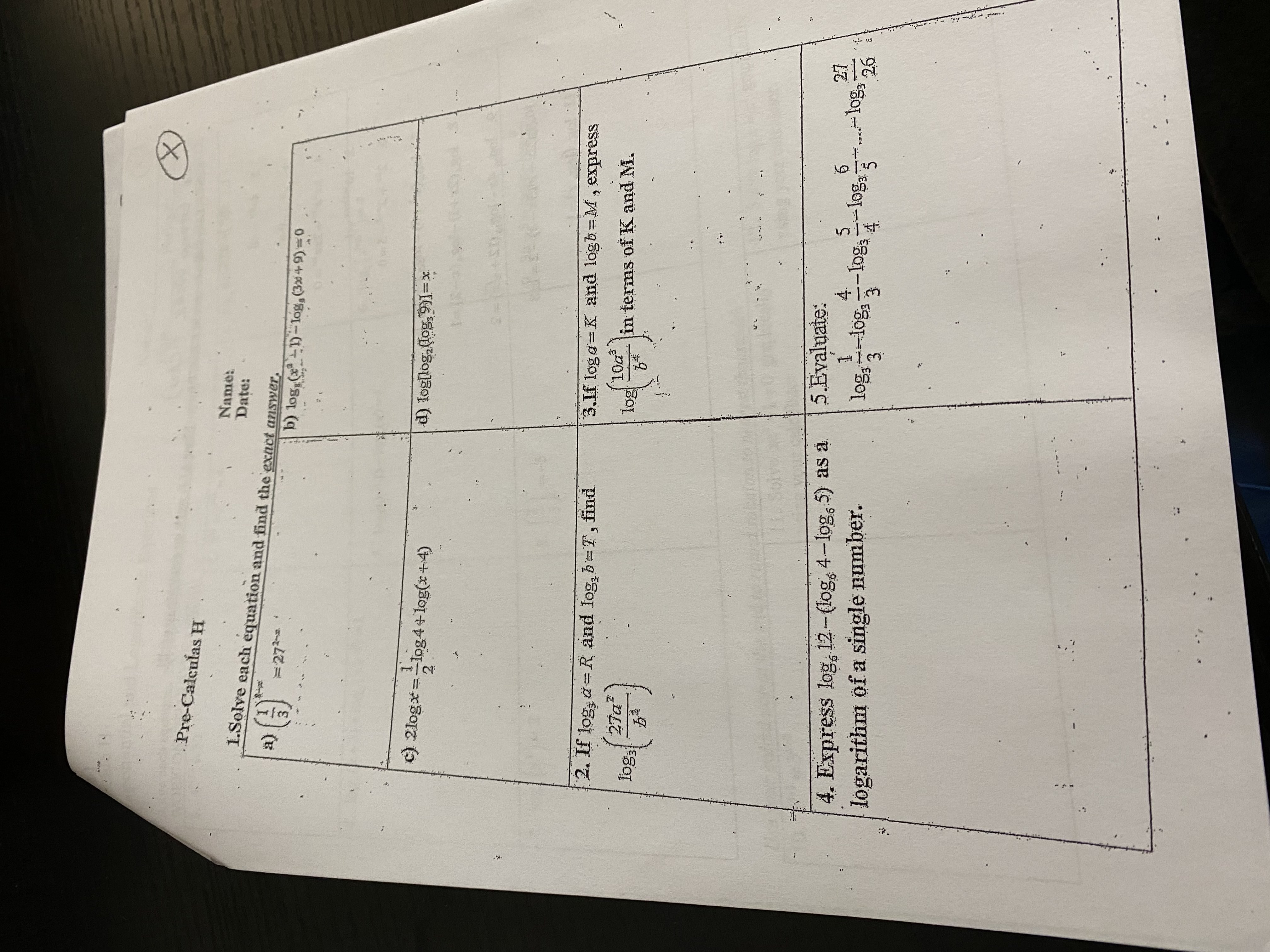 log, 3 = 0.4421, and log, 7 = 0.7831. 16. Evaluate log,