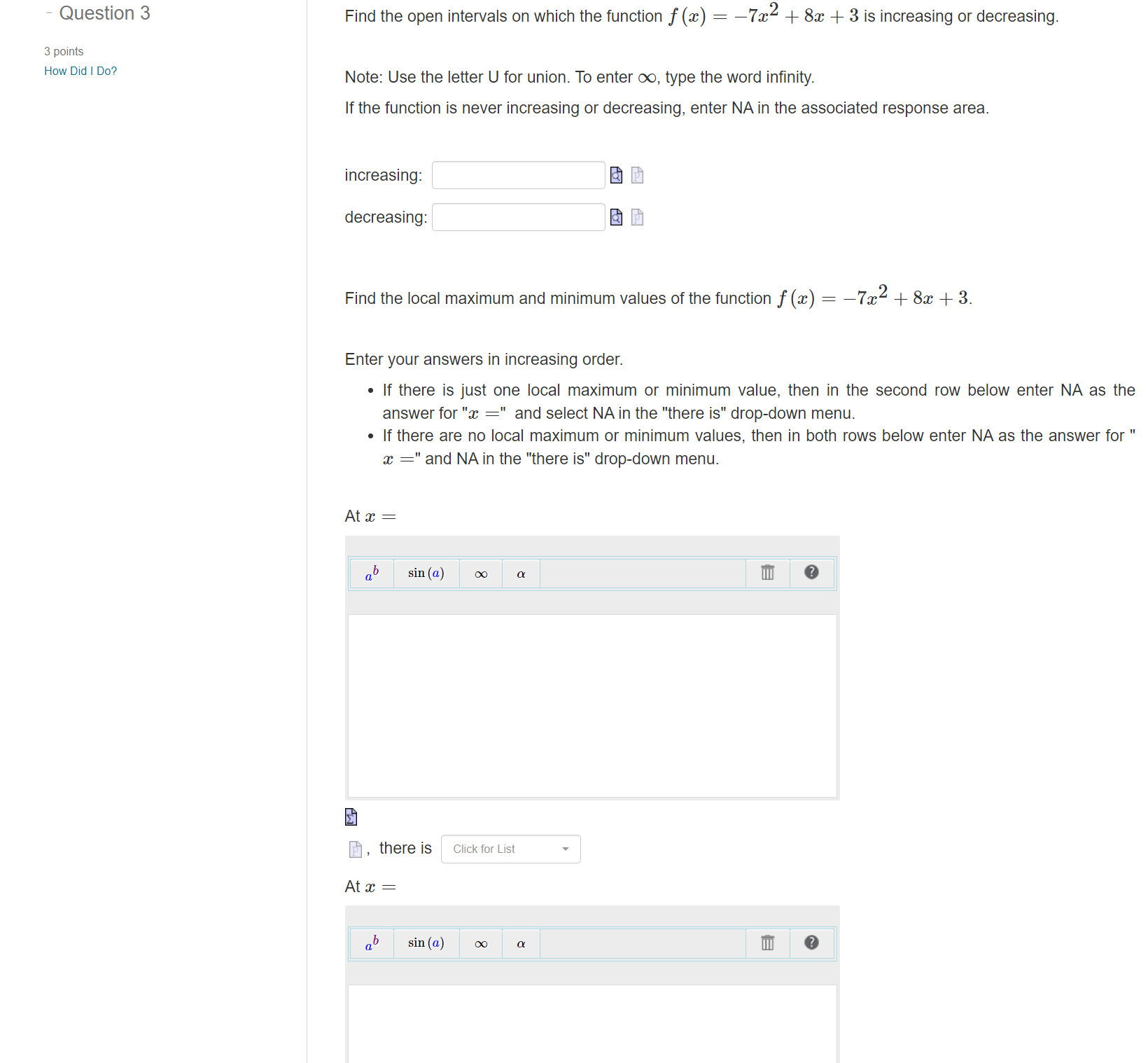applied to the function f(;r:) : a: 5 on the interval [0,1].