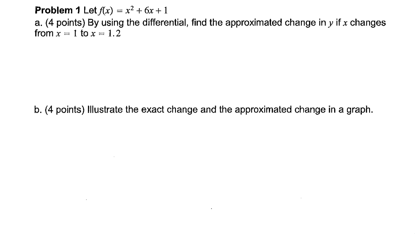 Problem 1 Let A(x) = x2 + 6x + 1 a.