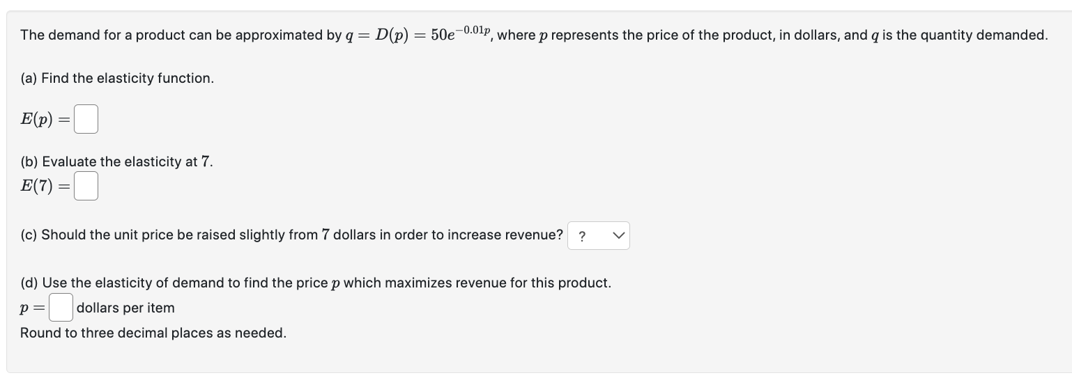 where p represents the price of the product, in dollars, and q