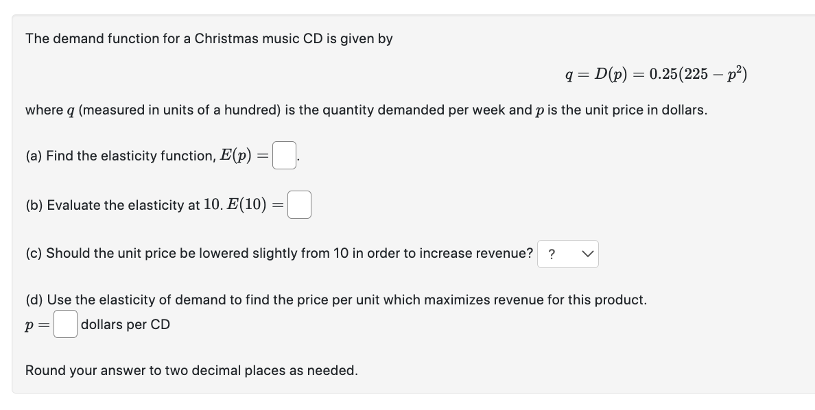 function for a Christmas music CD is given by q 2 13(1))