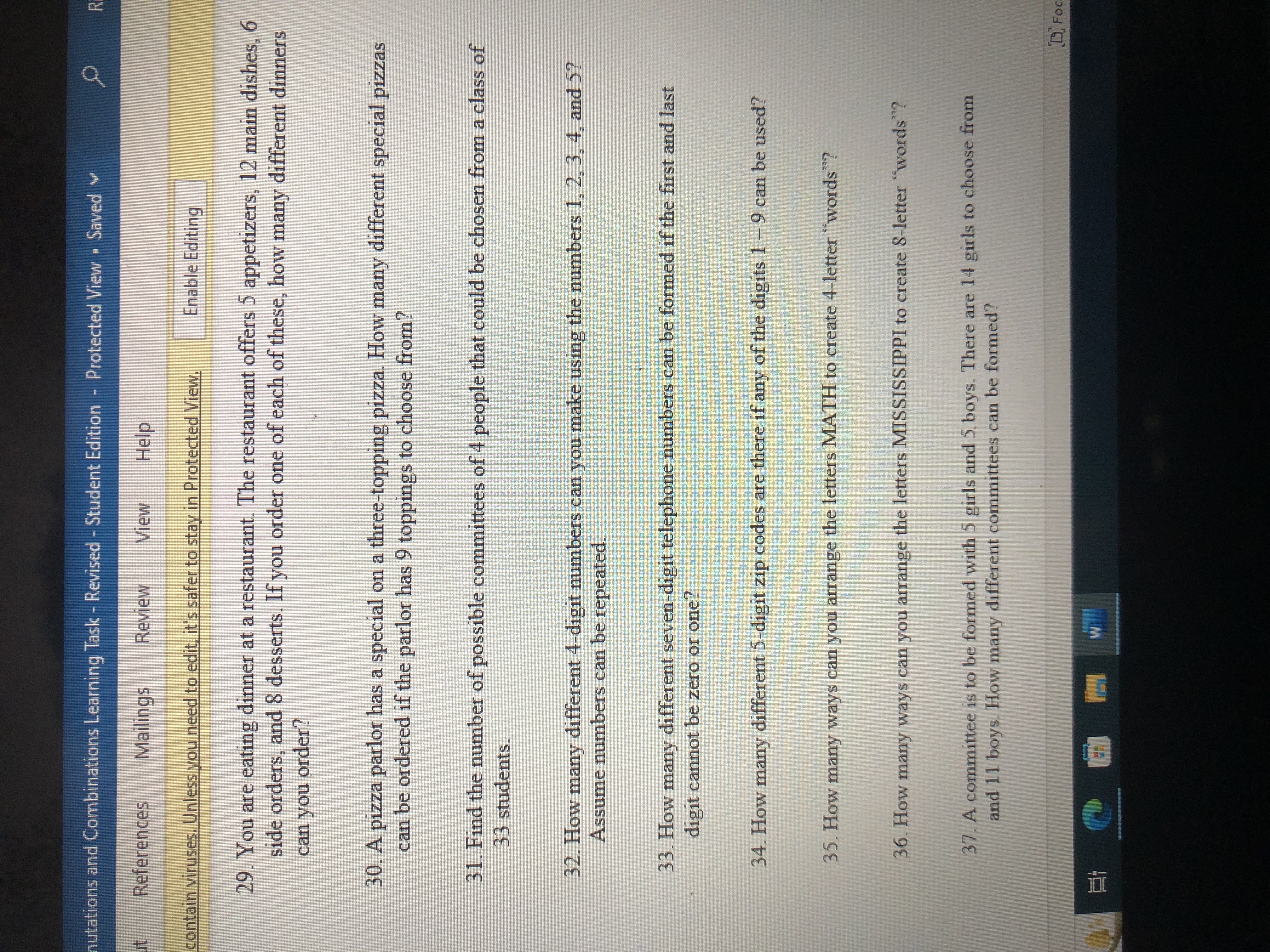 Task - Revised - Student Edition - Protected View . Saved v