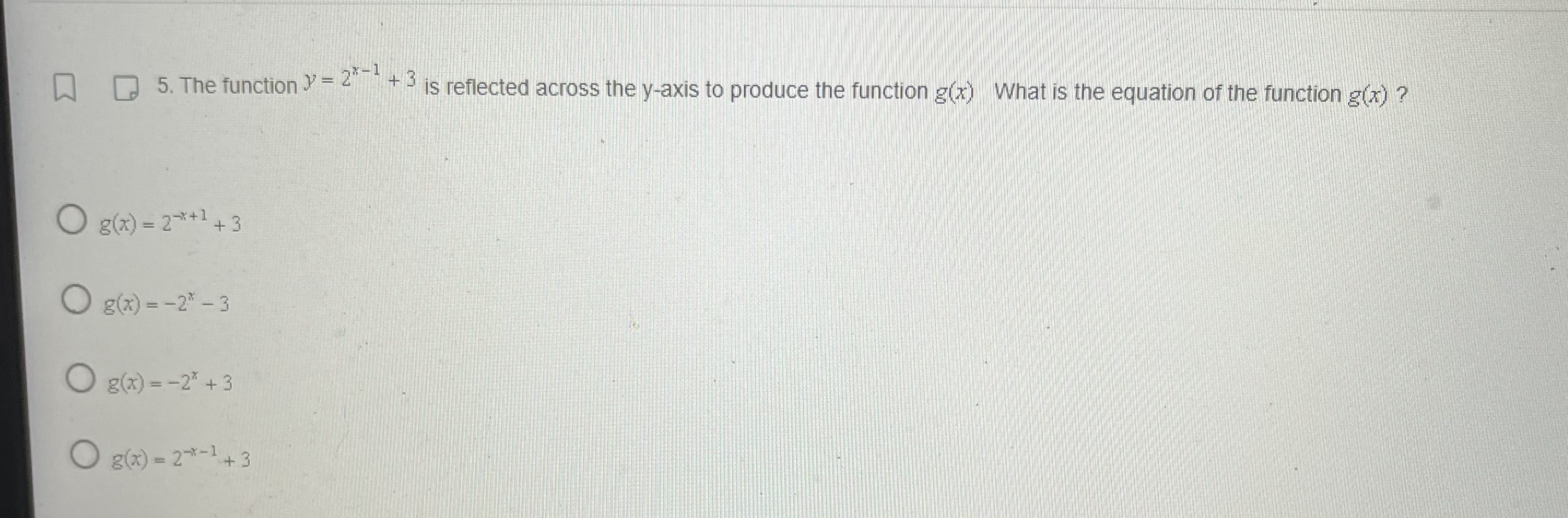 vertically by a factor of 5 and reflected across the x-axis? O