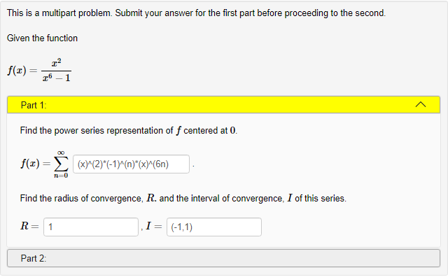 (x - 6) n +6 n=1 Find the radius of convergence, R.