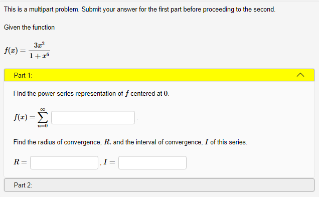 R. and the interval of convergence, I of this series. R =