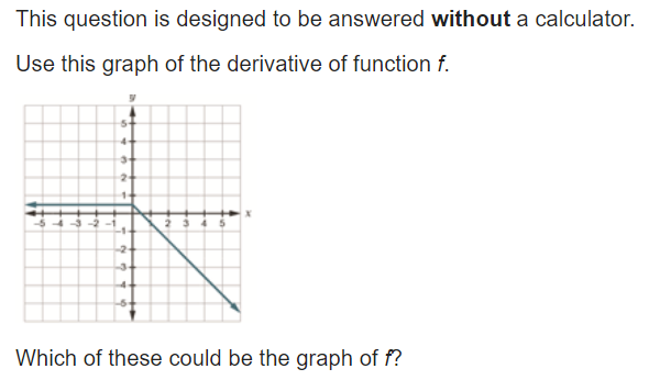 question is designed to be answered without a calculator. _ 1 _