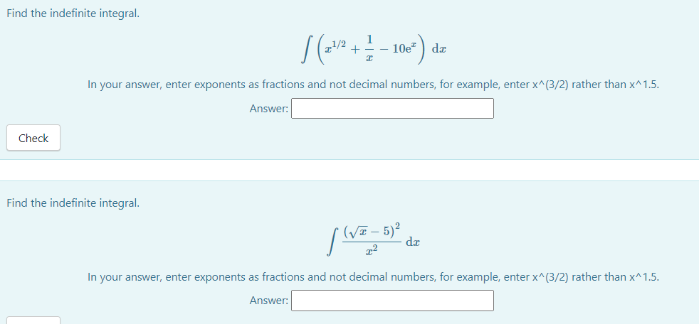 Find the indefinite integral. + - 10et ) de I In