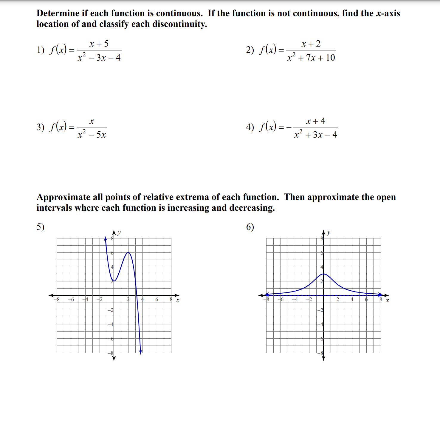 Hello!I need help on this assignment!Thank you! Determine if each function is