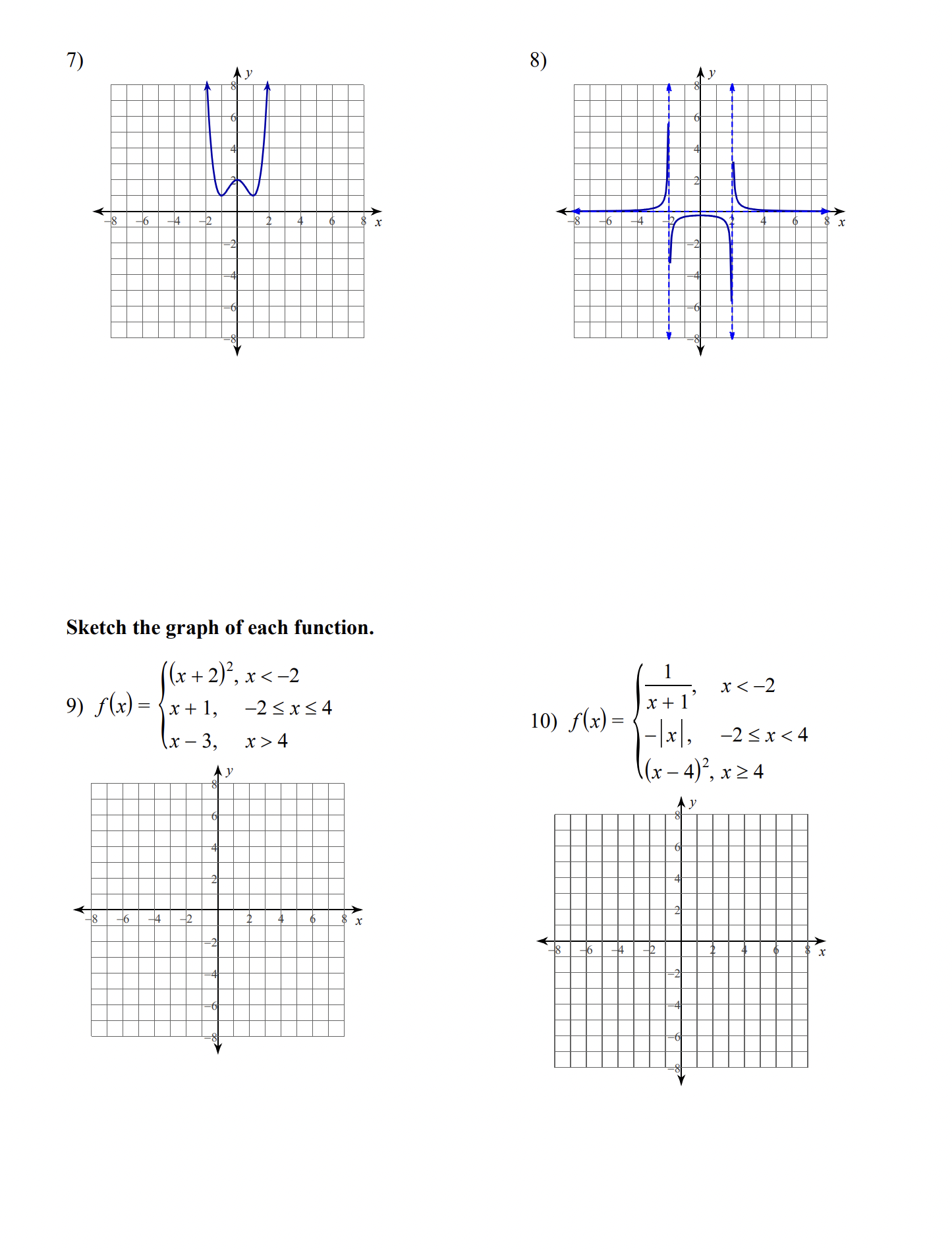 continuous. If the function is not continuous, nd the x-axis location of
