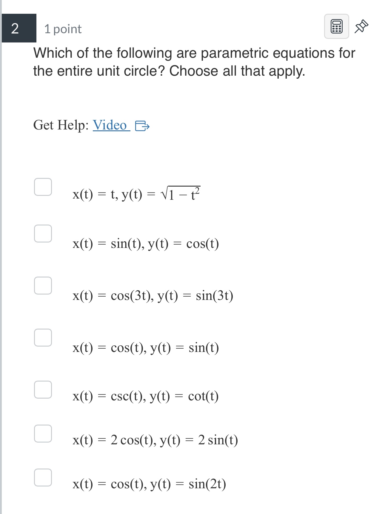 apply. Get Help: Video Ex x(t) = 12, y(t) = +2 +