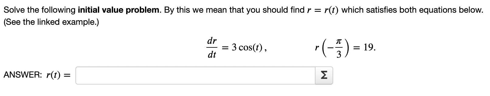 initial position is 2 units to the right of the origin. The