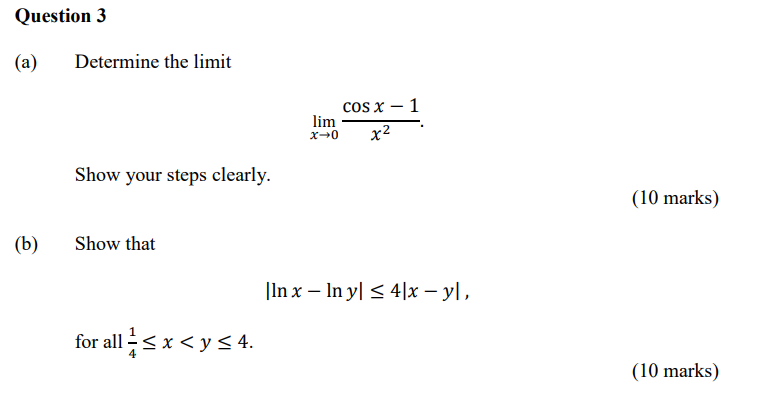 X+0 Show your steps clearly. (10 marks) (b) Show that |In x