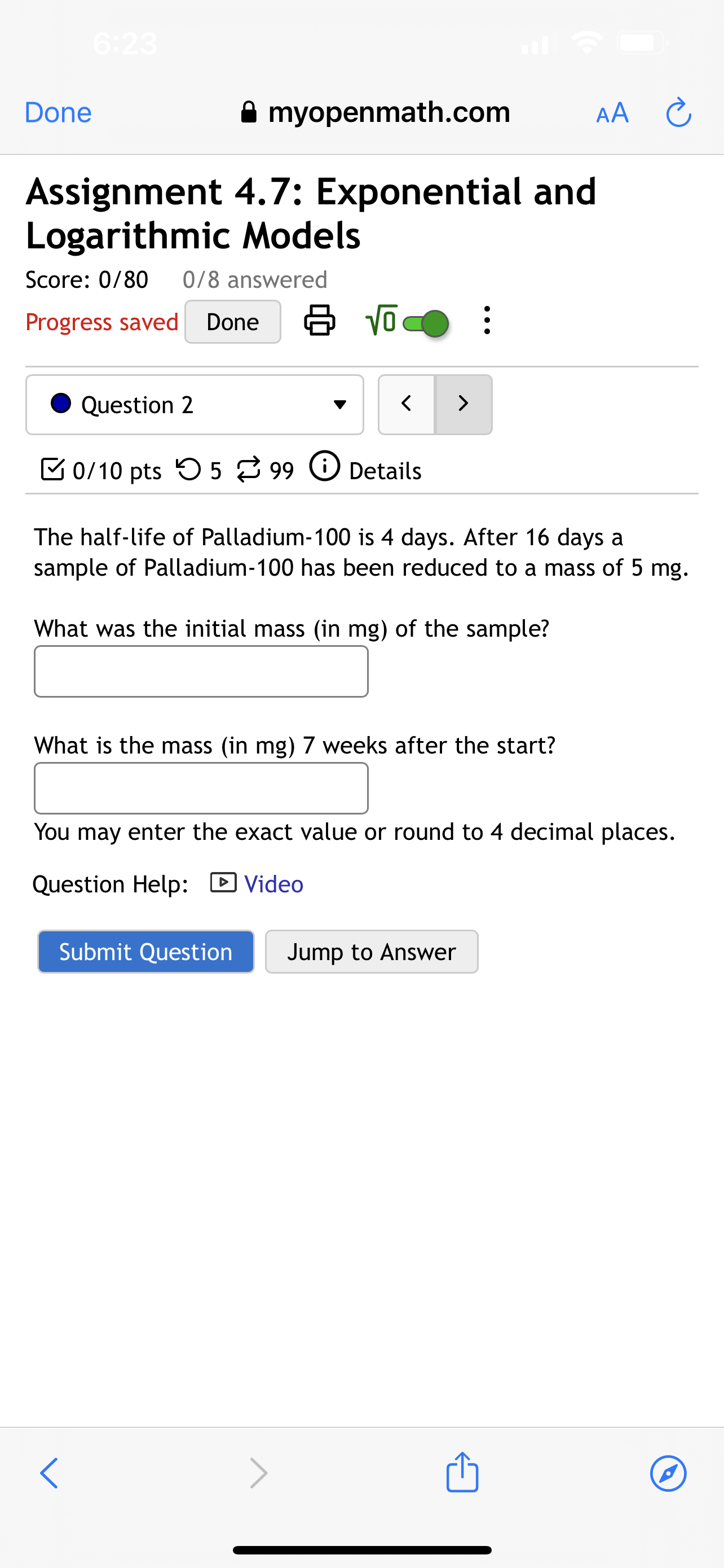 saved Done VO O . . . Question 4 0/ 10 pts