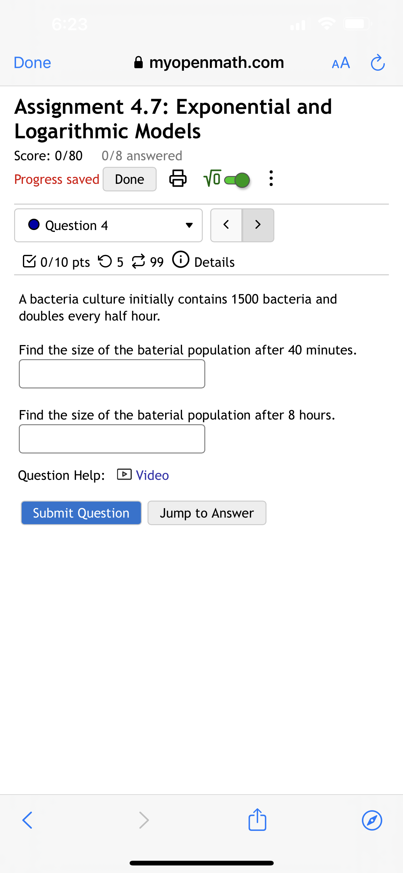 exponential function with base 6. (b) Use the function from part (a)