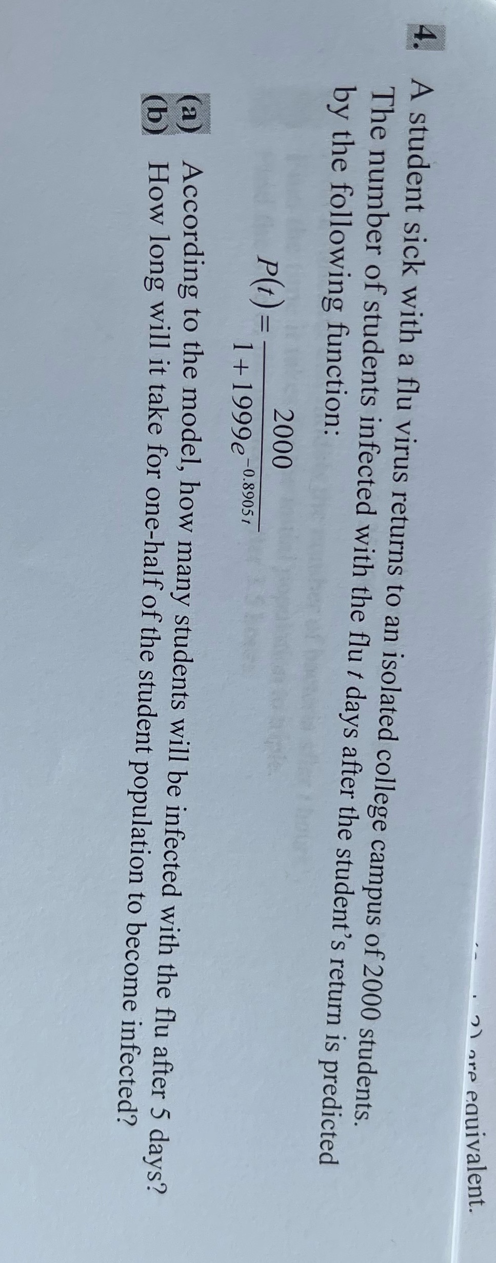  2) are equivalent. A student sick with a flu virus returns