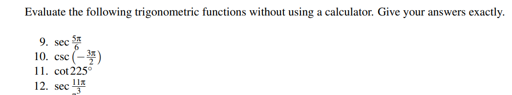 280 as the function of an acute angle of measure less than