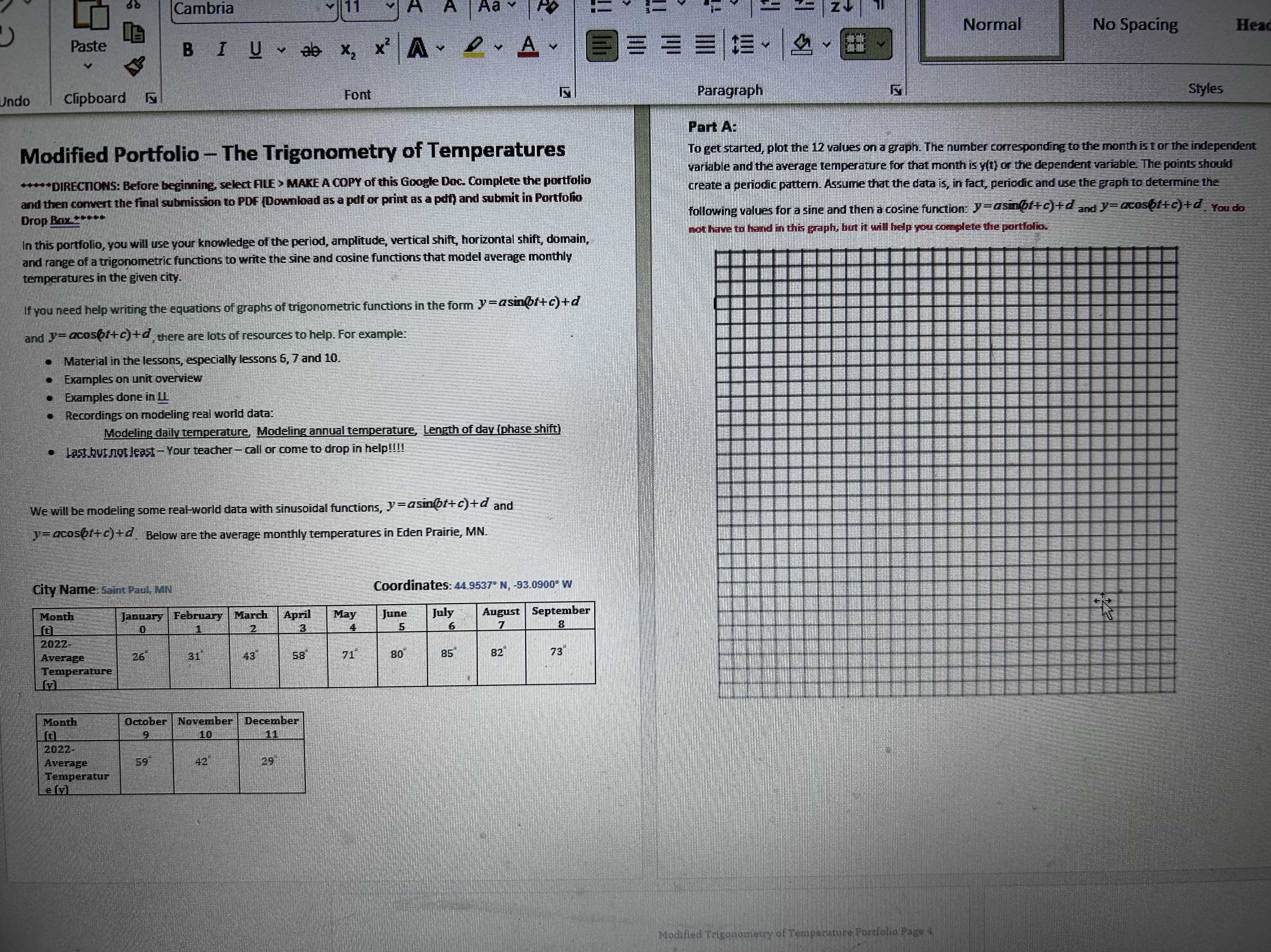 Need help filling in this graph using the coordinates given LO Cambria