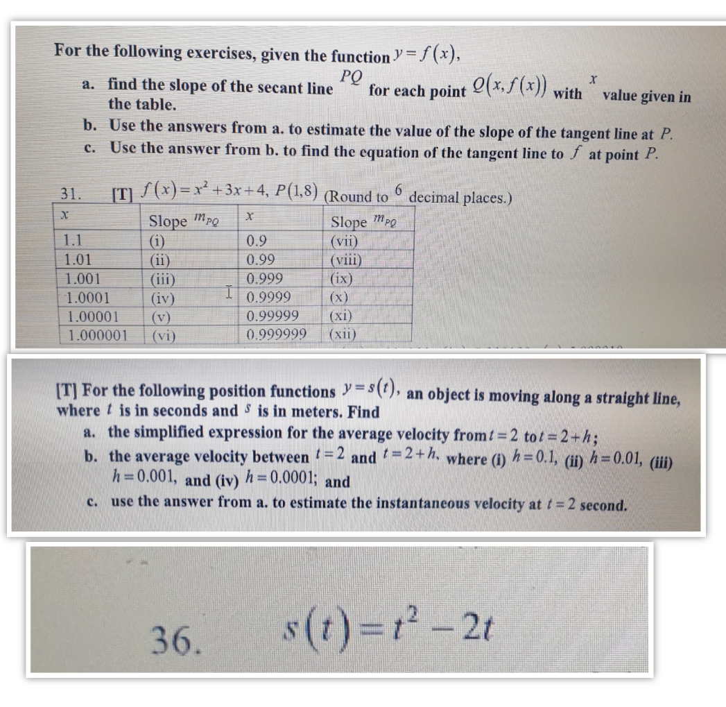 Pls provide solutions For the following exercises, given the function Y =
