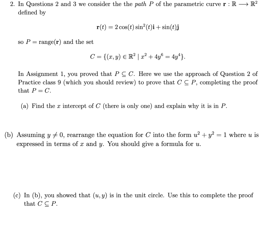 y) E C. (b) r(#) = 0 and r(# ) = 0.