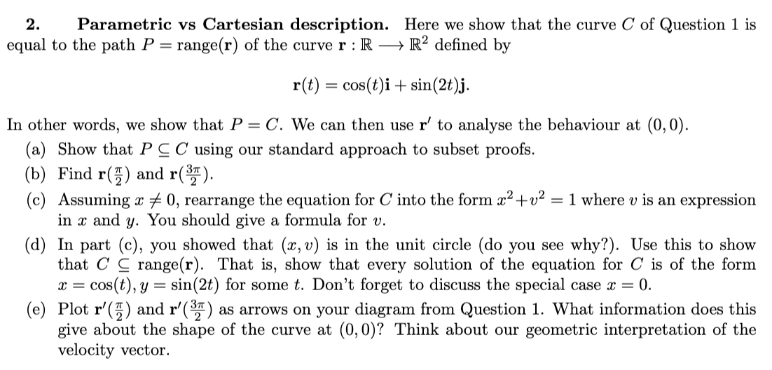 y (d) Let (x, y) E C. If I = 0, equation