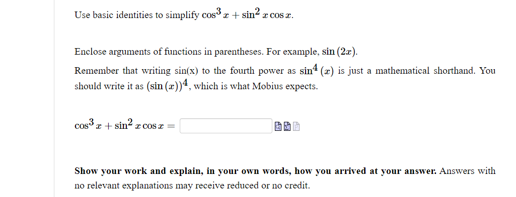  3 2 Use basic identities to simplify cos :1: + Sin