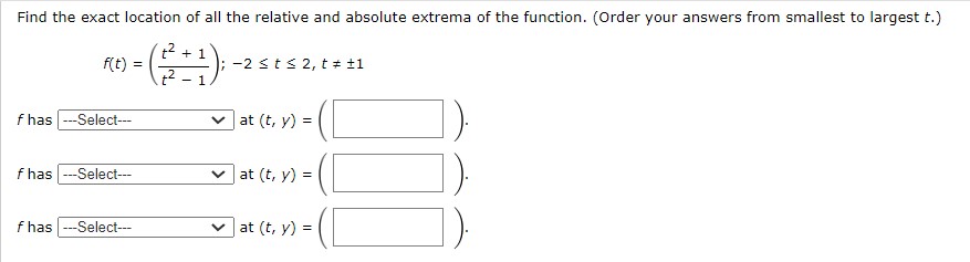 -2 A f has ---Select--- vat (x, y) =Locate and classify all