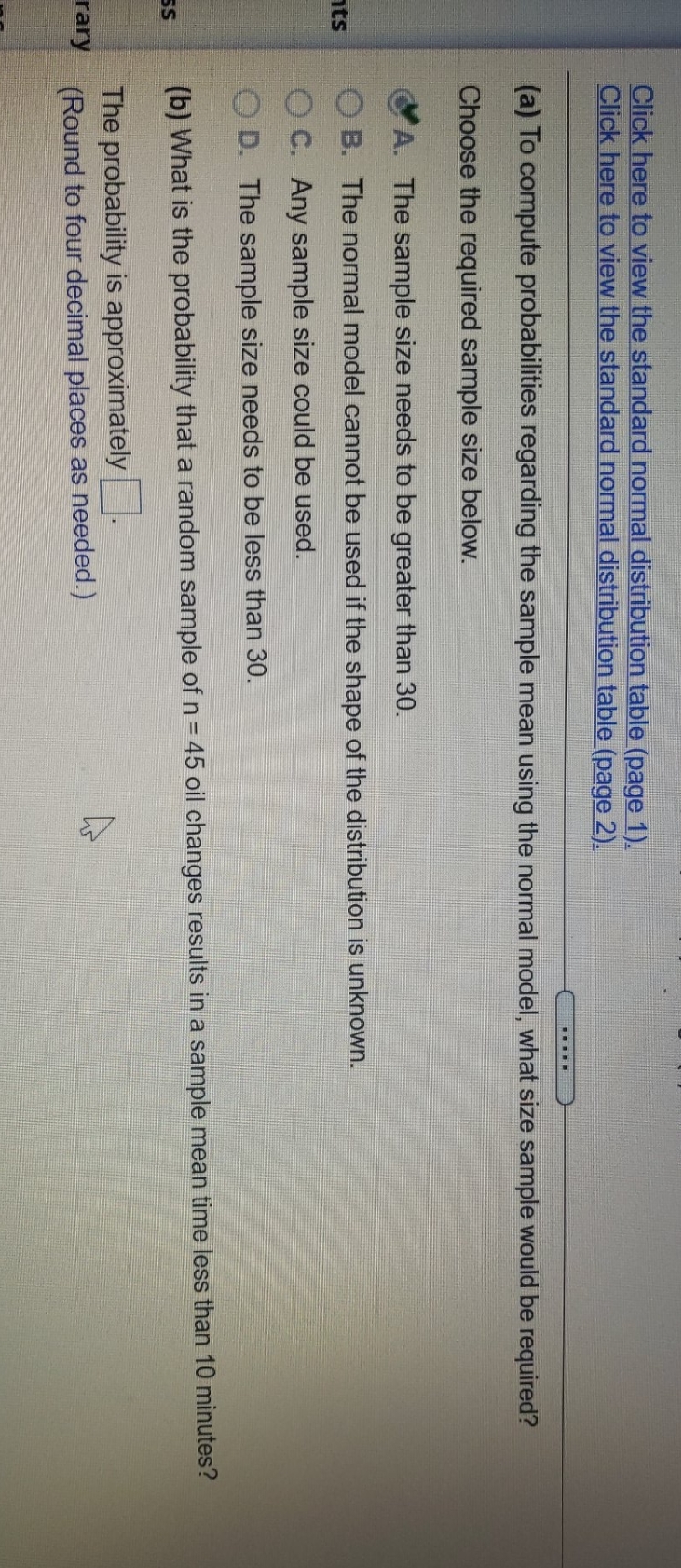 pls help with hw question Click here to view the standard normal