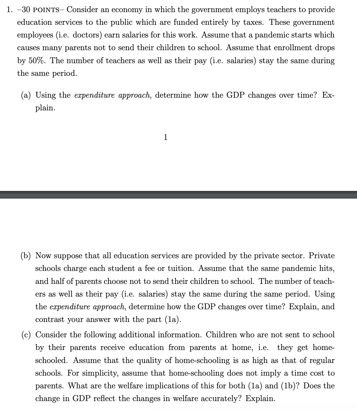 hi please help with this question thanks! 1. 30 POINTS Consider an