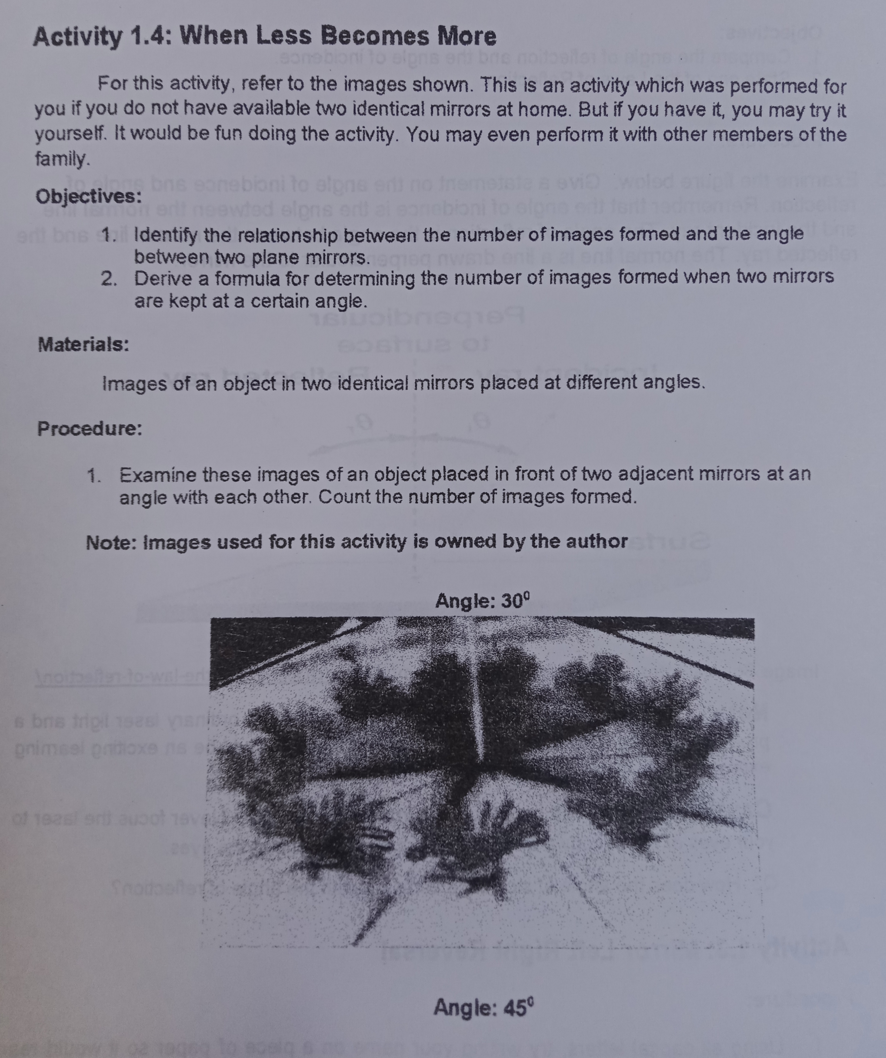 Activity 1.4: When Less Becomes More For this activity, refer to