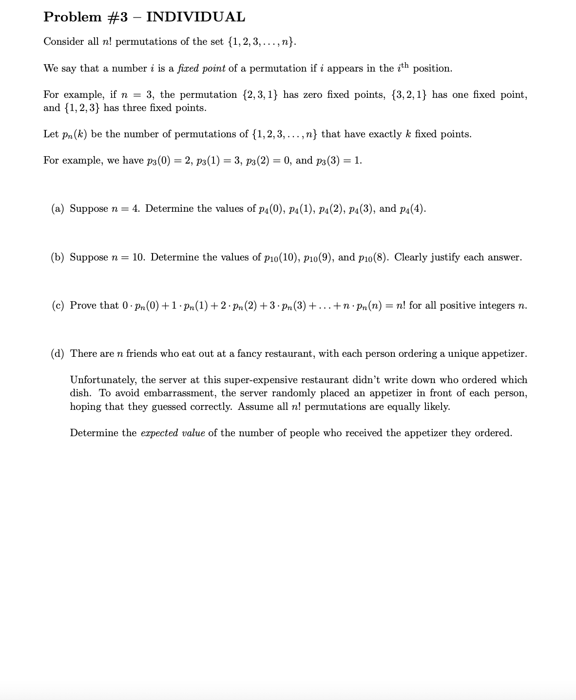 I'm stuck in the question solve this question quickly Problem #3 INDIVIDUAL