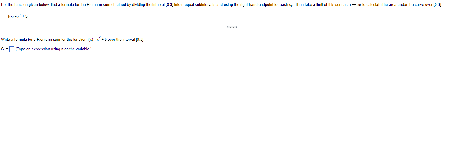 For the function given below, find a formula for the Riemann