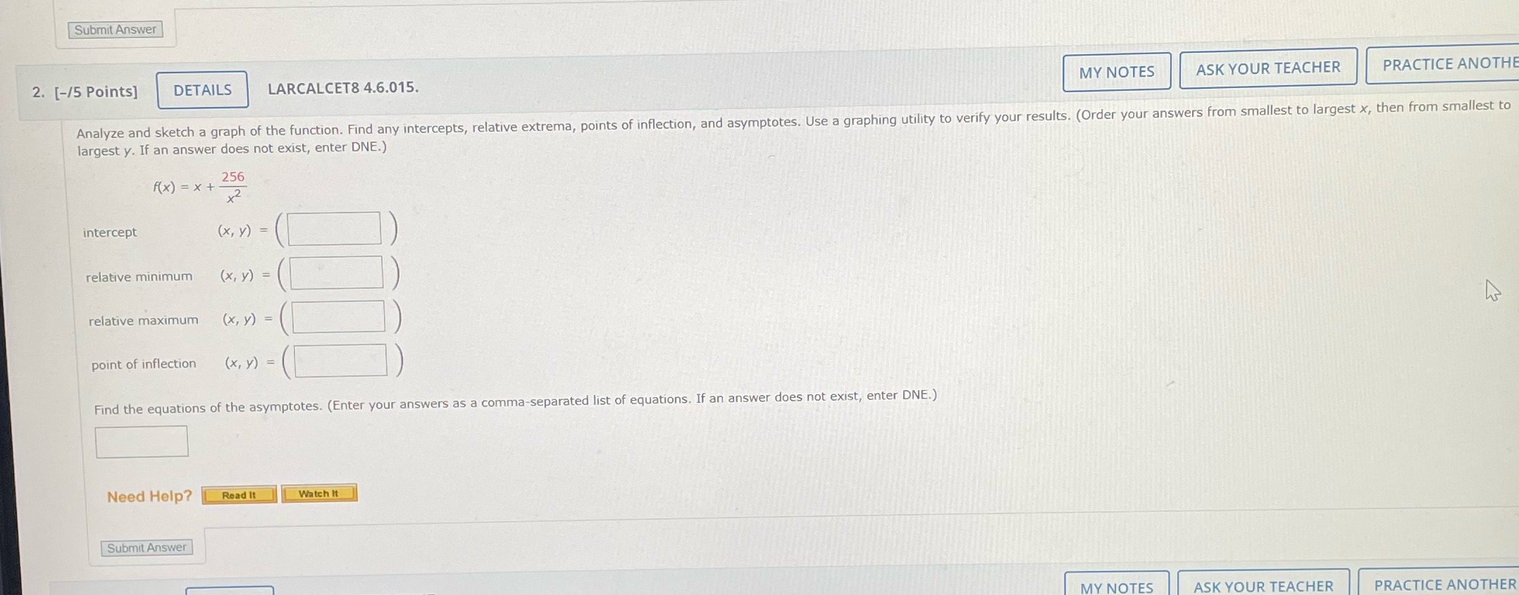 2. Answer the question and show work with each answer. Thank you!