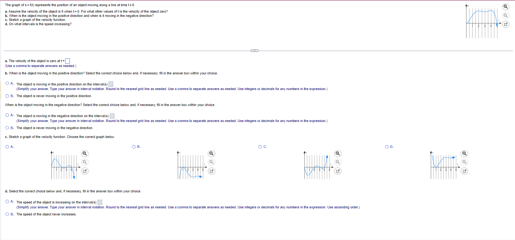 ground is s(1) = -, for 0 sts7. 1 + 1 a.