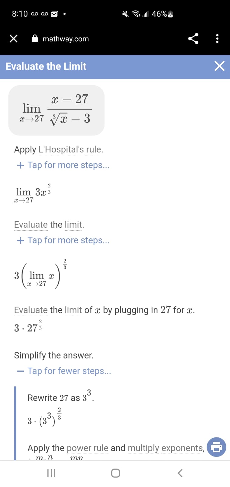  8:10 Q0 00 M . Call 46%% X mathway.com . .