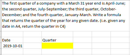 The first quarter of a company with a March 31 year end