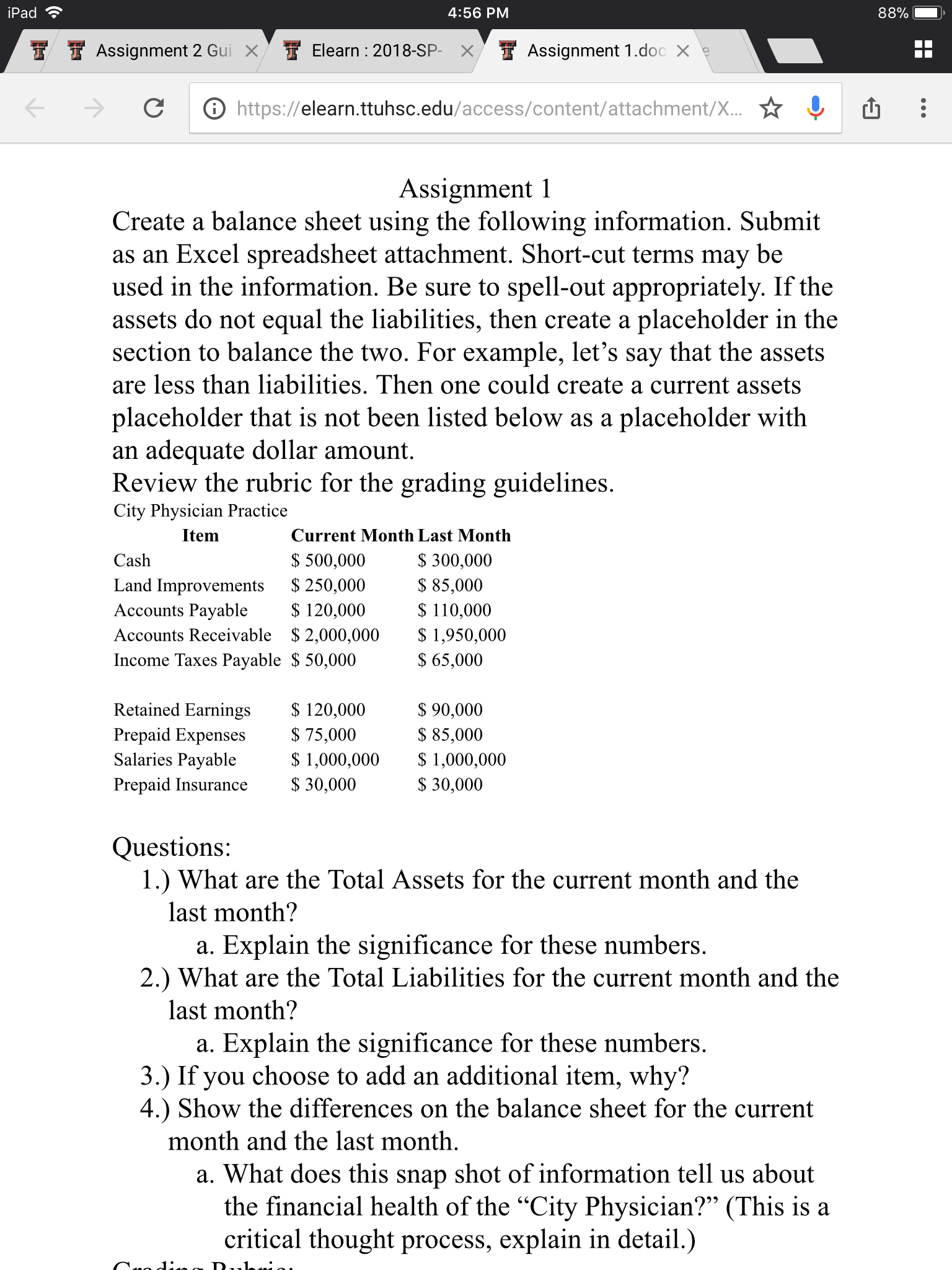  If; 'I' AssignmentZGui X / 'I' Elearn:2018SP x; 'I' Assignment1.dor x