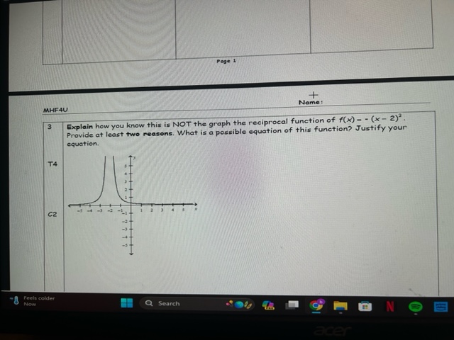 the graph the reciprocal function of f(x) - - (x - 2)