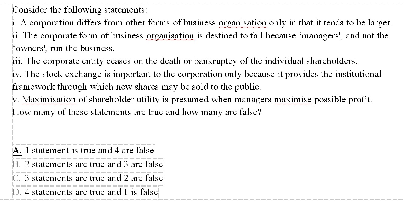 Which statement is correct? And why? Thanks. Consider the following statements: i.