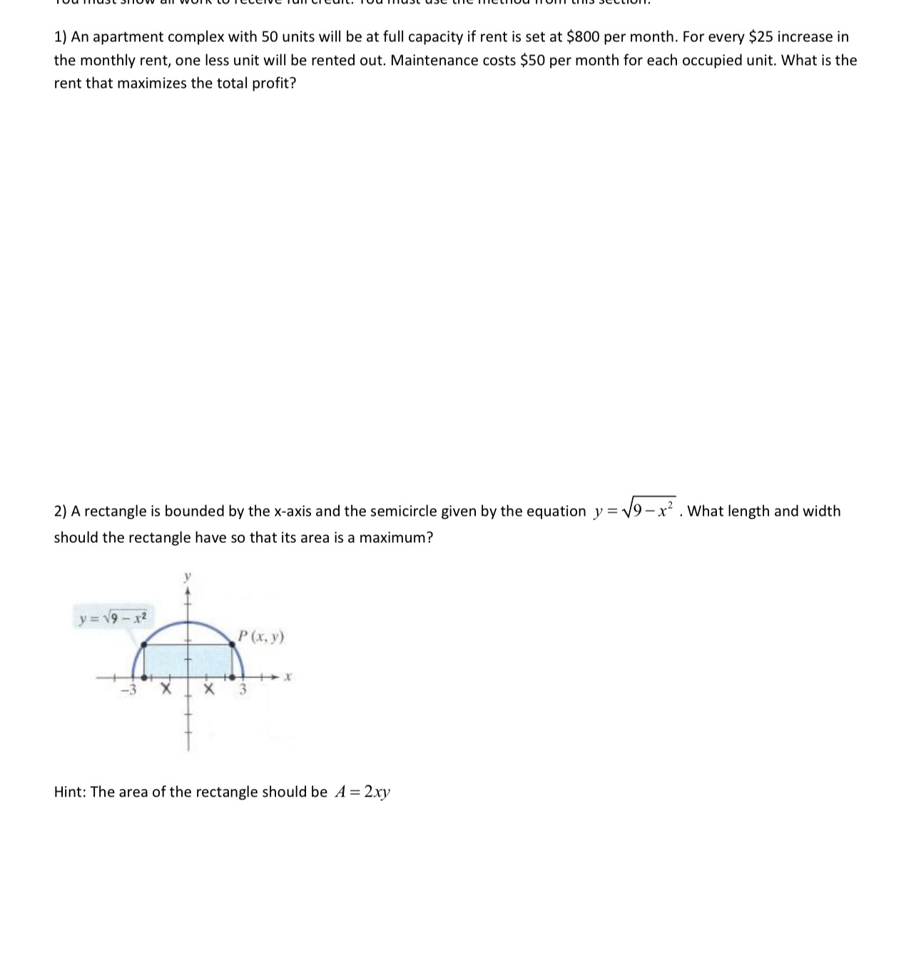 1) An apartment complex with 50 units will be at full