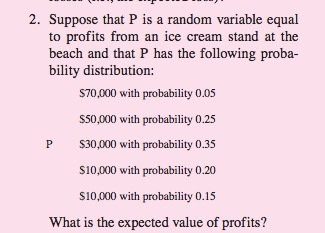 2. Suppose that I is a random variable equal to profits