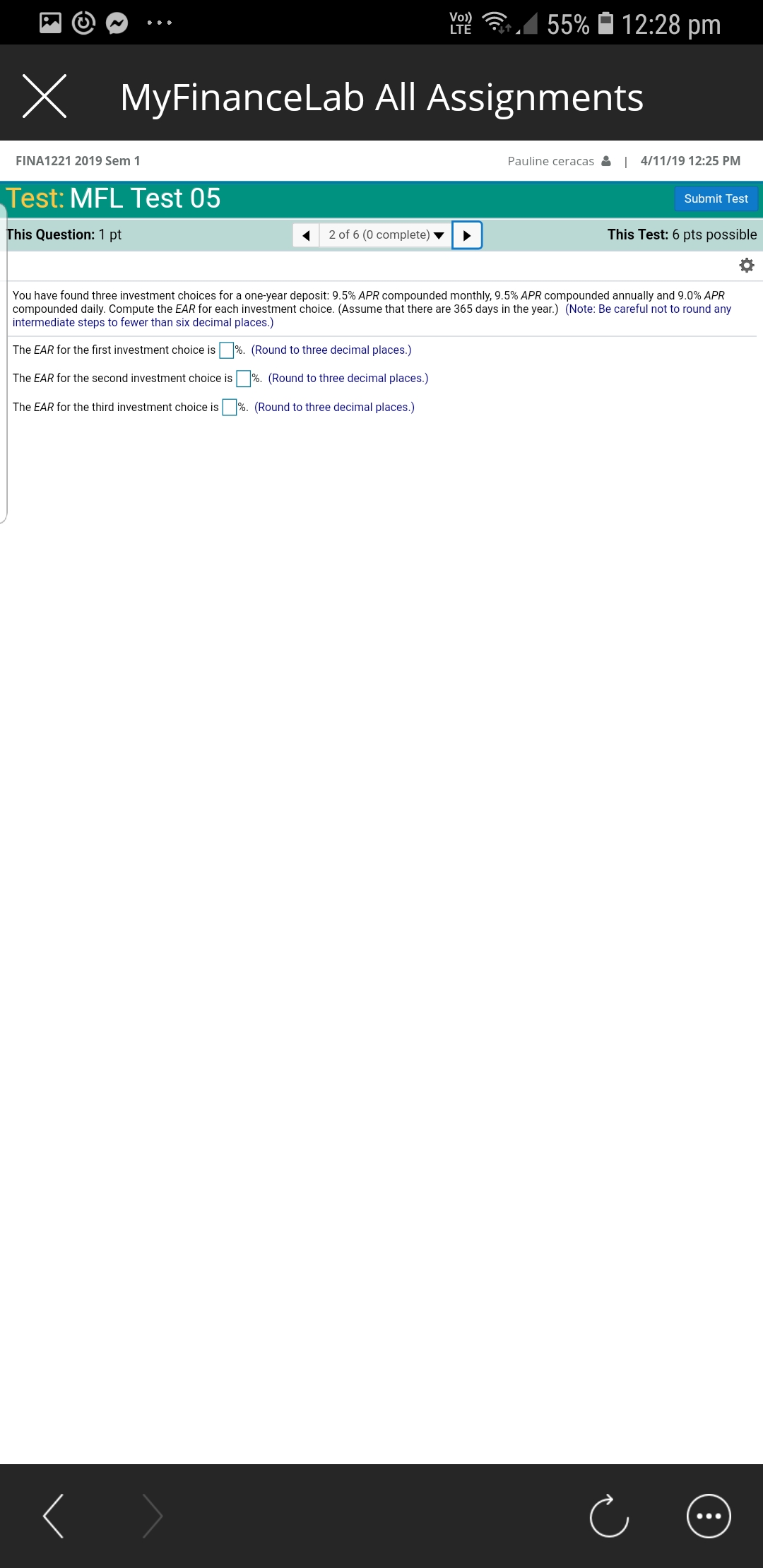 relevant caiculations so you can indicate which you prefer: a bank account