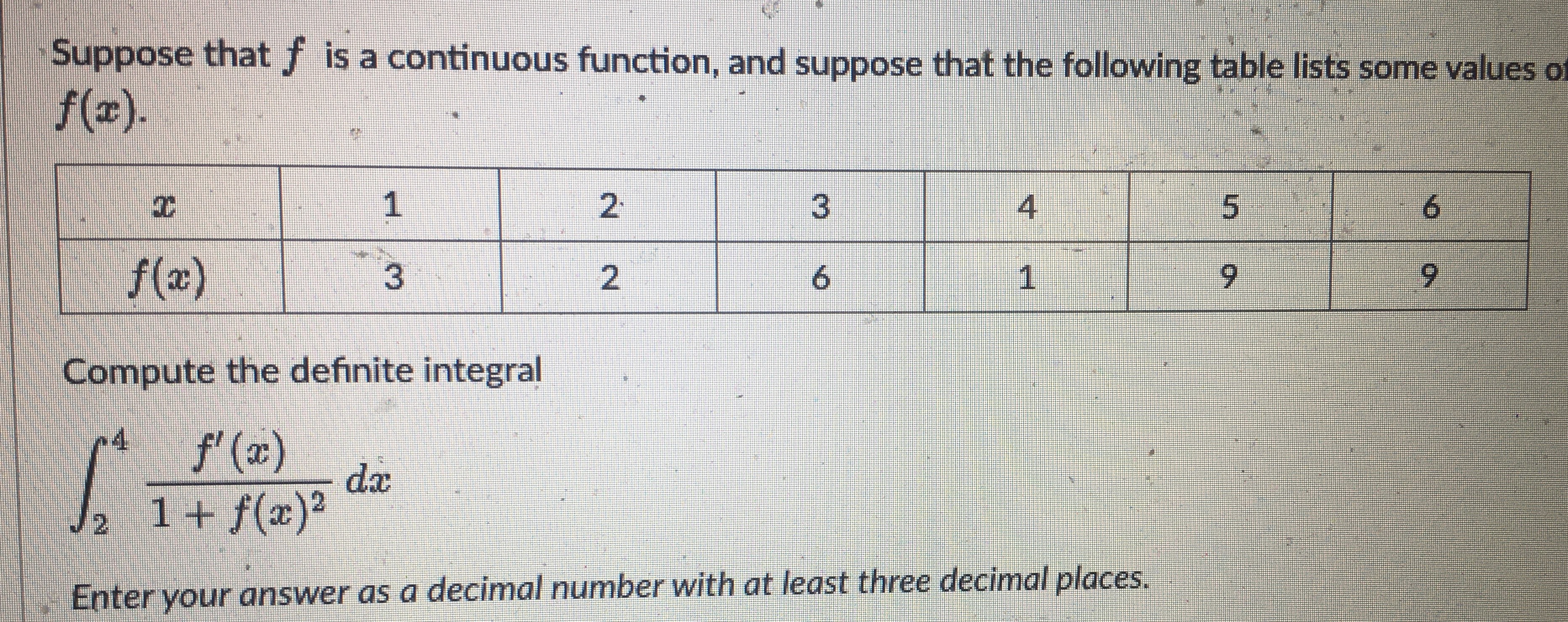 Suppose that f is a continuous function, and suppose that the
