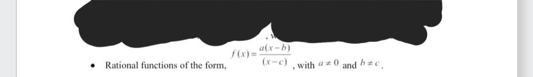  I need help making a key example of the rational function