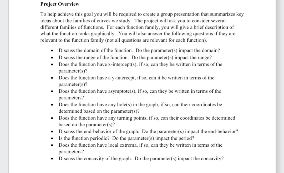 family, an example is included. ja(x-b) f(x) = Rational functions of the