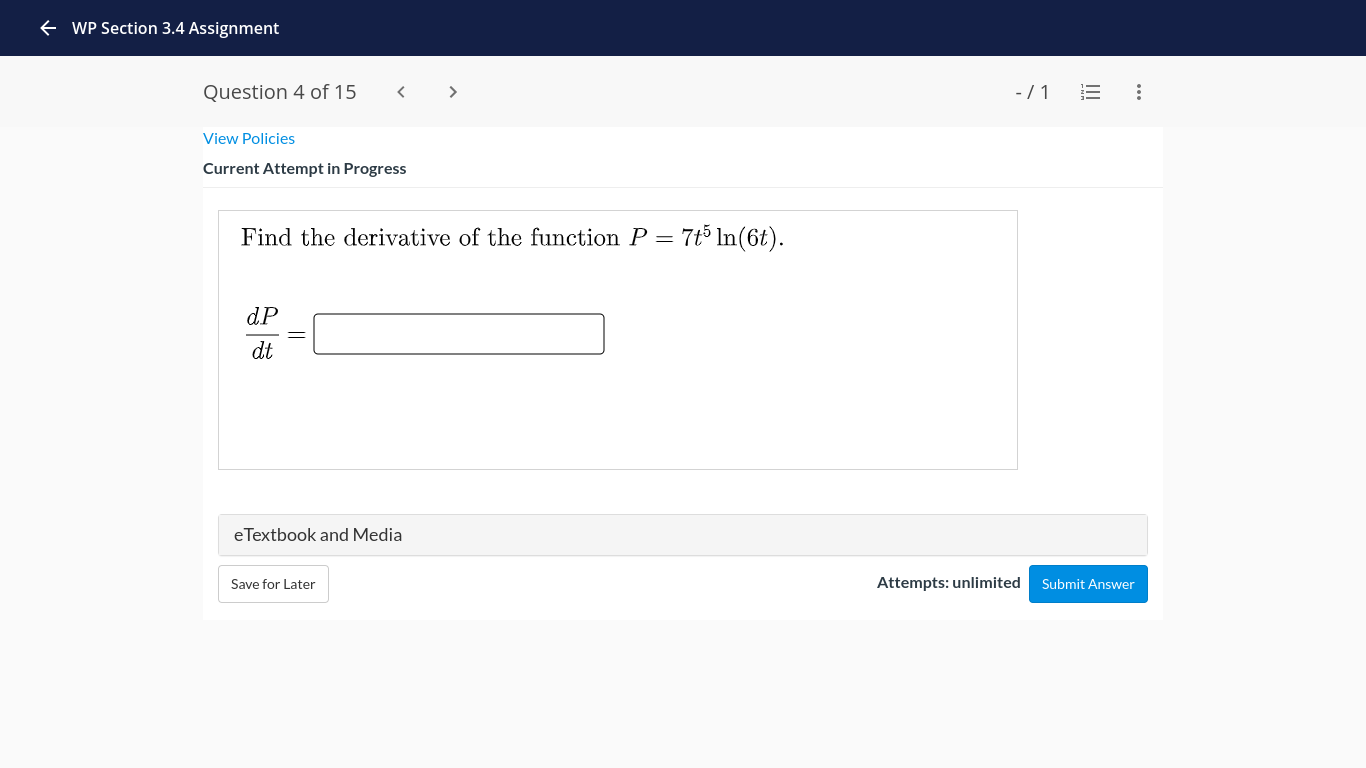 WP Section 3.4 Assignment Question 14 of 15