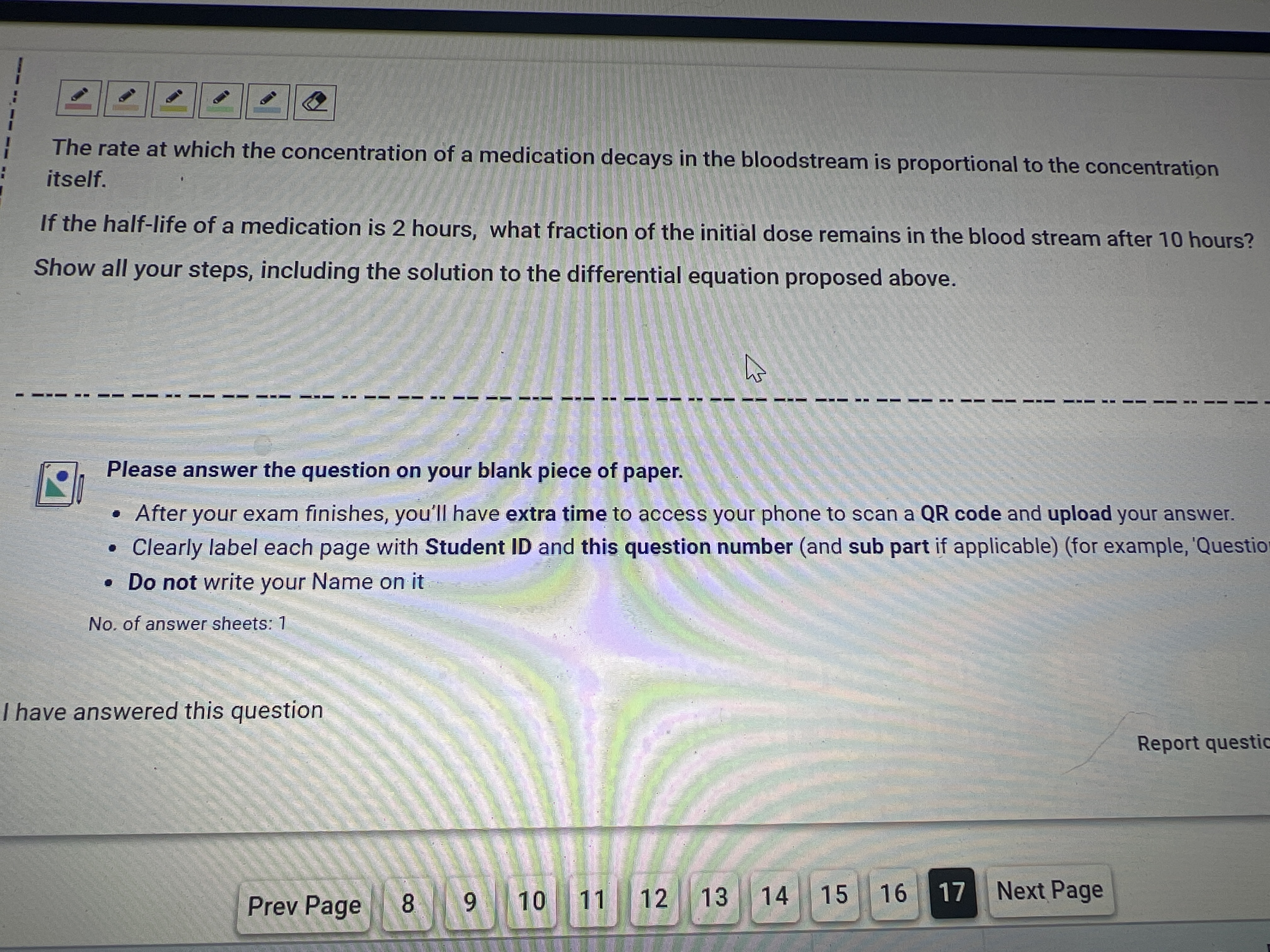 a medication decays in the bloodstream is proportional to the concentration itself.