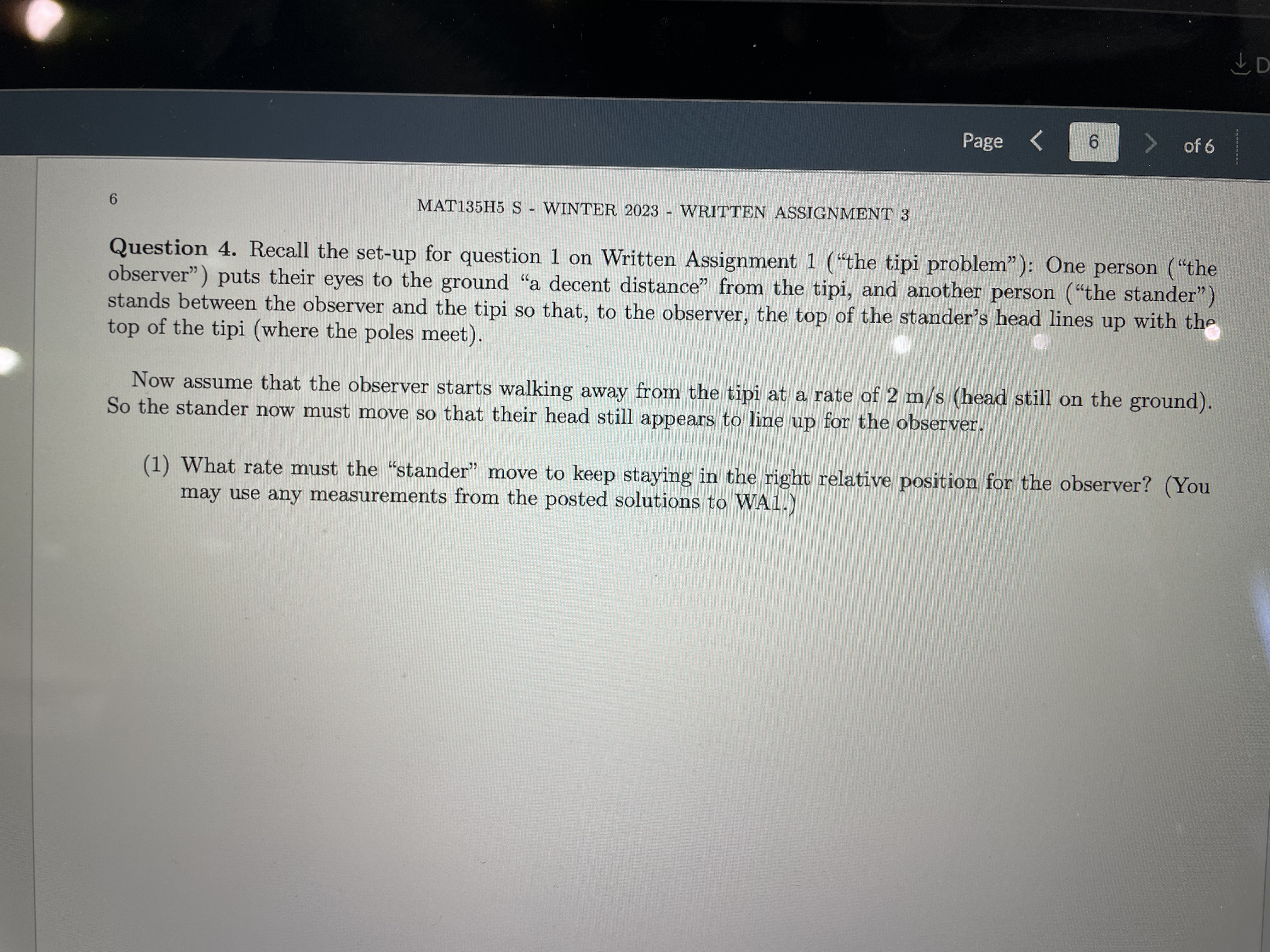 where you should sit to maximize your "viewing angle" (the angle formed