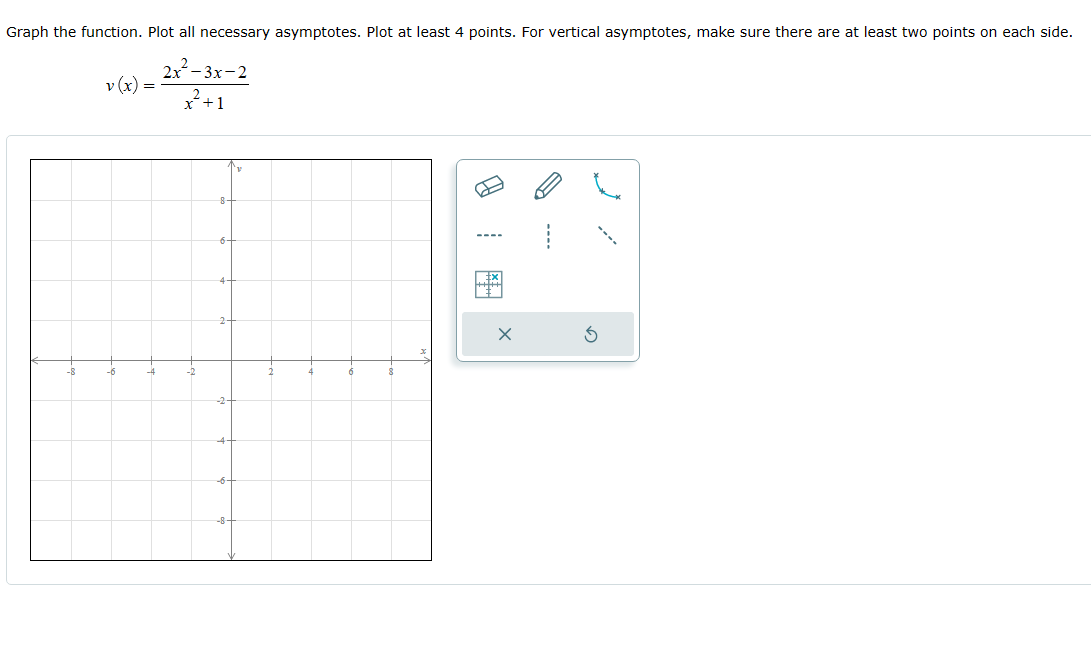 y = 1 and vertical asymptote x = 2. X 5 2-