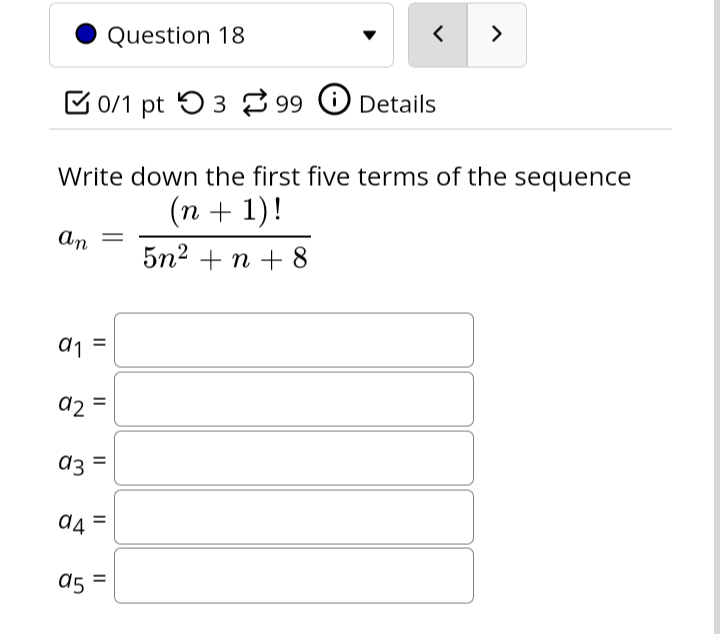 Details Evaluate the following. Enter you answer as a decimal accurate to