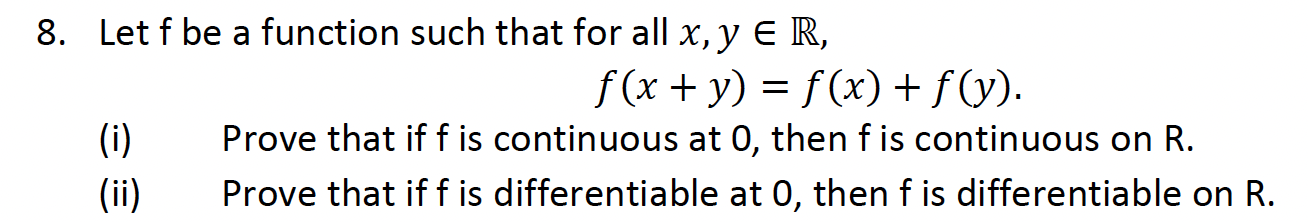 y E R, f ( x t y ) = f (x)